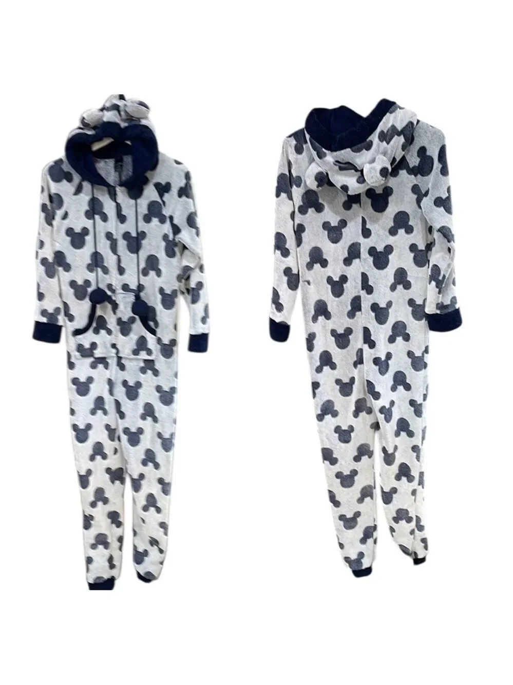 Disney Plush Hooded Onesie Mickey Mouse Pajamas SZ XS Oversized